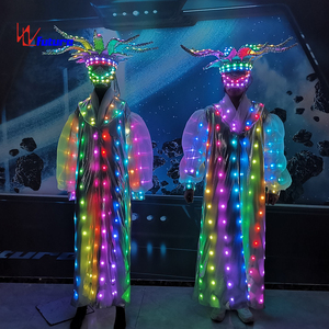 Traje de Payaso LED Brillante en la Oscuridad, <span class=keywords><strong>Ropa</strong></span> de Circo Burlesque <span class=keywords><strong>para</strong></span> Espectáculos de Magia y Rave, Traje LED de 1 Pieza - Product Image 3