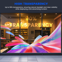 Módulo Programable, Pantalla LED Transparente Flexible para Interiores y Semi-Exteriores, Adhesiva, P4 P5 P6 P8 P10 P16, para Ventanas y Vidrio