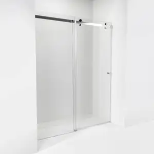 공장 직접 판매 새로운 디자인 고품질 슬라이딩 롤러 욕실 강화 유리 샤워 문