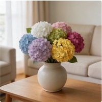 Dekorasi Bunga Hydrangea Buatan Besar Bergaya Rustic dari Kain Berbulu Halus untuk Pernikahan, Rumah, Fotografi - Tidak Pernah Layu
