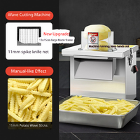 Mond.uk 350W Commerciële Elektrische Groenten- en Fruit Snijmachine Grote invoeropening Automatische aardappel- en fruitblokjes snijmachine Volledig staal Dubbel
