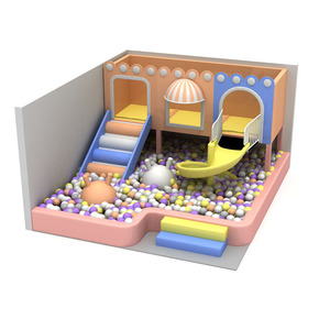 Château de jeu intérieur à thème champignon, combinaison toboggan et piscine à balles pour enfants - Product Image 2