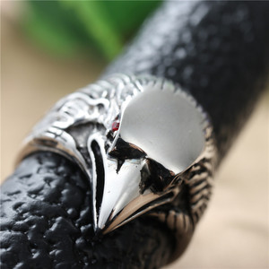 Eagle <b>Ring</b> Men's Stainless Steel Retro Punk Style <b>Silver</b> Color Gift Jewelry 27048 - Product Image 3