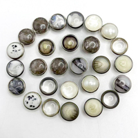 Botones a presión de latón estilo perla redondos al por mayor con broche de 4 puntas largas para camisas, con piedras preciosas de colores