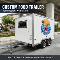 Remorque mobile pour boissons glacées Onlywe, remorque pour boissons froides à vendre avec congélateur et fenêtre de service pour les professionnels de la vente en extérieur