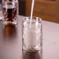 Ensemble de 2/4/6 tasses en verre borosilicate haute résistance, écologiques, résistantes à la chaleur, martelées, 350 ml, pour café, thé, jus