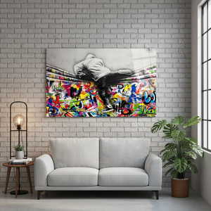 Affiche sur toile Urban Graffiti Climber : Impression d'art urbain audacieuse et moderne, ART SUR VERRE TÉRMÉTRAL - Product Image 3