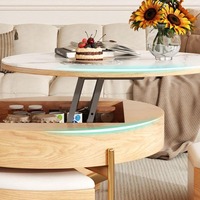 Table basse pliable réglable en bois de style nordique, mécanisme de levage durable, facile à nettoyer, ensemble moderne et minimaliste pour salon