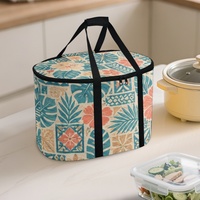 Sac de transport portable pour autocuiseur, avec imprimé floral tropical à feuilles de fleurs, idéal pour les pique-niques et les voyages