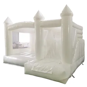 Trắng lâu đài bouncy Inflatable đám cưới Inflatable đám cưới Bouncer cho ngoài trời dành cho người lớn Inflatable Bouncer