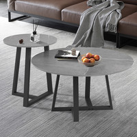 Ensemble de Table basse ronde pour salon, avec plateau en pierre frittée et fer à repasser, vente en gros