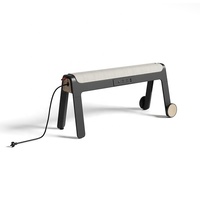 Banc de bureau moderne SpaceUnited avec ports d'alimentation et USB, sièges collaboratifs à structure en acier avec roulettes pour espaces communs