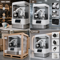 Kiosque à café robotisé à six axes avec machine à expresso commerciale, système de brassage robotique à haut rendement, usage commercial