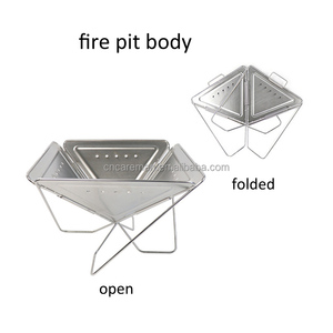 Deluxe 400mm grande portatile in acciaio inox 304 # <span class=keywords><strong>Barbecue</strong></span> Grill Fire Pit camino <span class=keywords><strong>Barbecue</strong></span> pieghevole pieghevole rapido con Base argento - Product Image 4