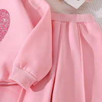Vêtements pour Enfants Nouveau Style 2025 Automne Ensemble Décontracté Fille Cœur Sweat-shirt Manches Longues et Pantalon Long