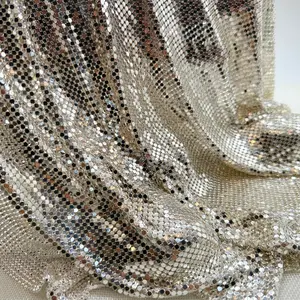 Cổ điển nhôm kim loại lưới vải-kim loại chainmail sequin vải cho váy, váy và phụ kiện