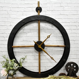 Orologio <span class=keywords><strong>da</strong></span> parete moderno nero 3D orologio <span class=keywords><strong>da</strong></span> parete decorativo industriale in metallo tondo <span class=keywords><strong>a</strong></span> <span class=keywords><strong>batteria</strong></span> per ufficio camera <span class=keywords><strong>da</strong></span> letto soggiorno - Product Image 1
