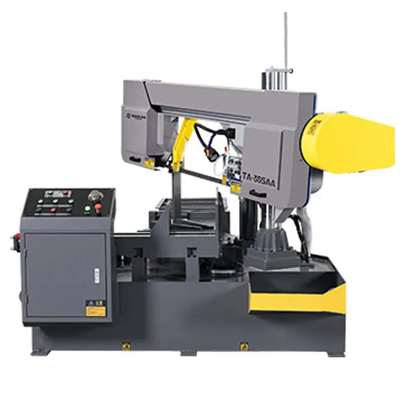 Metal pipe and profile band sawing machine 45 and 60 degrees bevel sawing machine