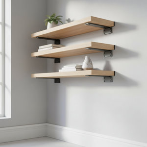 Supporto per Mensola in Metallo Industriale Fai-da-Te, Staffa <span class=keywords><strong>a</strong></span> L Monolaterale da Parete, Mensola Flottante Resistente da 6 Pollici con Rivestimento in Polvere - Product Image 2