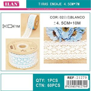 Strisce di pizzo Iln 4,5 cm x 10 m bianche per artigianato e decorazioni - Product Image 3