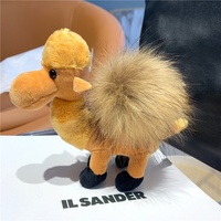 Porte-clés de voiture en peluche mignon en forme de chameau de dessin animé, personnalisé, créatif, vente en gros, impression possible GJ-99205