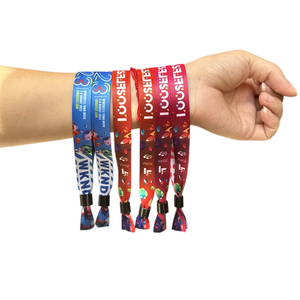 Pulseras de Tela Personalizadas con Logotipo Impreso de Lujo Ecológicas de 10 mm con Cierre Deslizante, Pulseras Textiles Personalizadas para Año Nuevo - Product Image 3