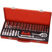 Nouvel ensemble d'outils à main Steeltreks, vente en gros, 24 pièces, clé à douille 1/2 po, coffret en fer, traitement noir