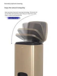 Cubo de basura de Pedal de acero inoxidable de gama alta ecológico GNF para el hogar, cocina comercial, sala de estar, oficina, comodidades de Hotel - Product Image 4