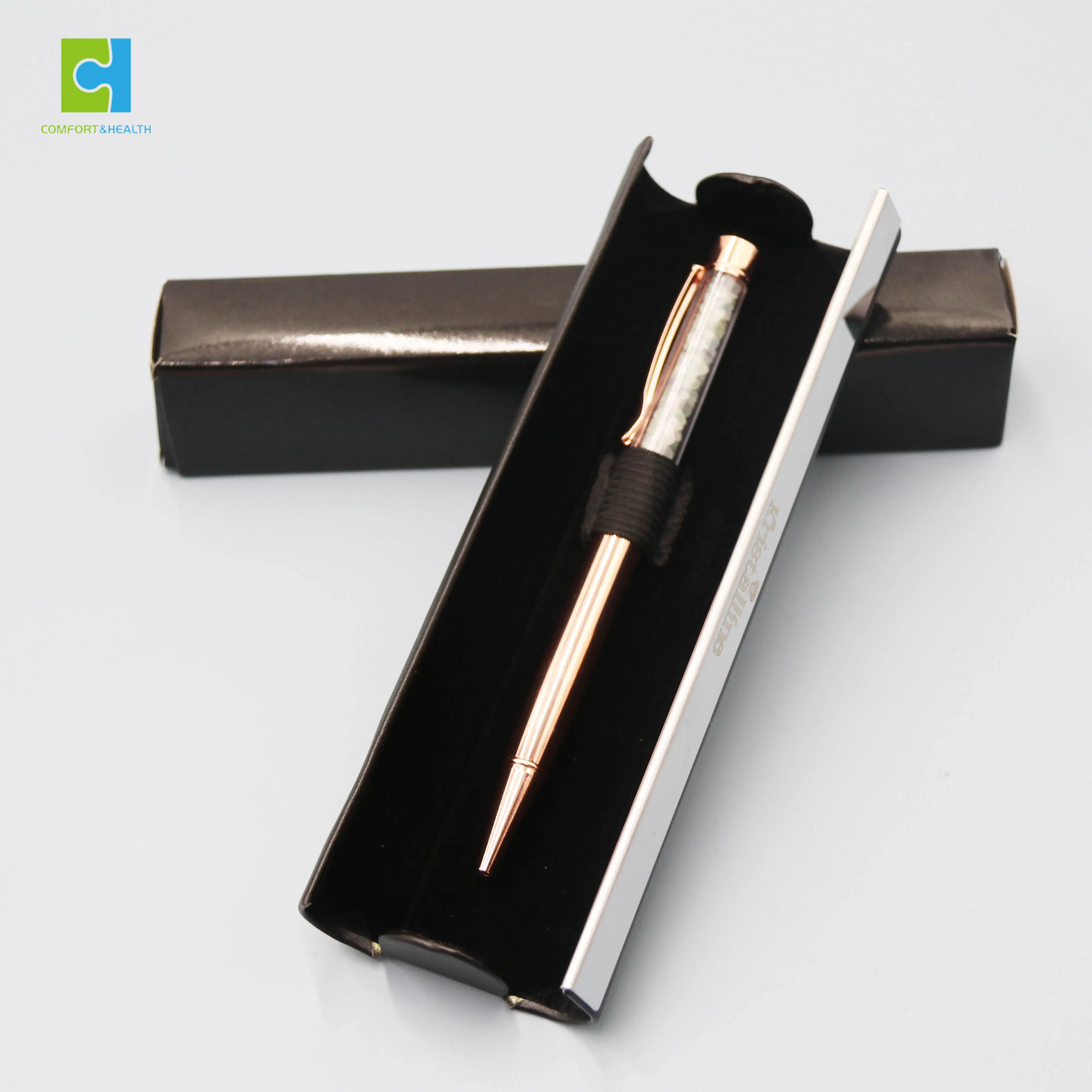 C & H all'ingrosso di lusso personalizzato Logo regalo di scuola regalo regalo in metallo penne di cristallo pietra preziosa grezza