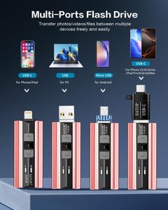 EATOP Chiavetta USB da 512GB per Telefoni/Tablet/Computer - Archiviazione Foto Facile <span class=keywords><strong>Backup</strong></span> (Rosa Chiaro) Garanzia 1 Anno Plug & Play Senza App - Product Image 3