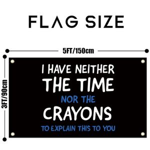 Tapisserie murale décorative 3x5 pieds pour chambre, dortoir universitaire, chambre à coucher, salon - Je n'ai ni le temps, ni la place - Product Image 2