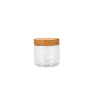 Frascos de Plástico PET de Boca Ancha de 4oz, 5oz y 8oz con Tapas de Imitación Madera para Envasar Cremas Faciales, Polvos Sueltos y Lociones - Product Image 6
