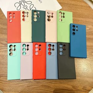 Vente en gros de coques de téléphone en <span class=keywords><strong>silicone</strong></span> TPU de couleur unie pour Samsung Galaxy A55 A54 S24 ultra S23 Plus, <span class=keywords><strong>coque</strong></span> de protection souple pour l'arrière - Product Image 1