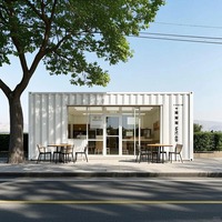 Kiosque conteneur en acier à assemblage rapide de 20 pieds, unité de vente au détail pour vendeurs alimentaires en kit, pour utilisation en centre commercial, en matériau de conteneur maritime