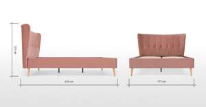 Designer Modern Upholstered Bed With High <b>Headboard</b> - Luxury Minimalist Style - Product Image 6