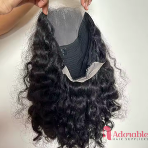 Peluca de Cabello Humano Indio Virgen 100% Remy Natural Sin Procesar con Frente de Encaje para Mujer, Sin Pegamento, Ondulado Natural, Doble Trama a Máquina - Product Image 4