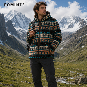 Veste polaire vintage pour homme, motif aztèque imprimé, style tribal rétro, streetwear - Product Image 5