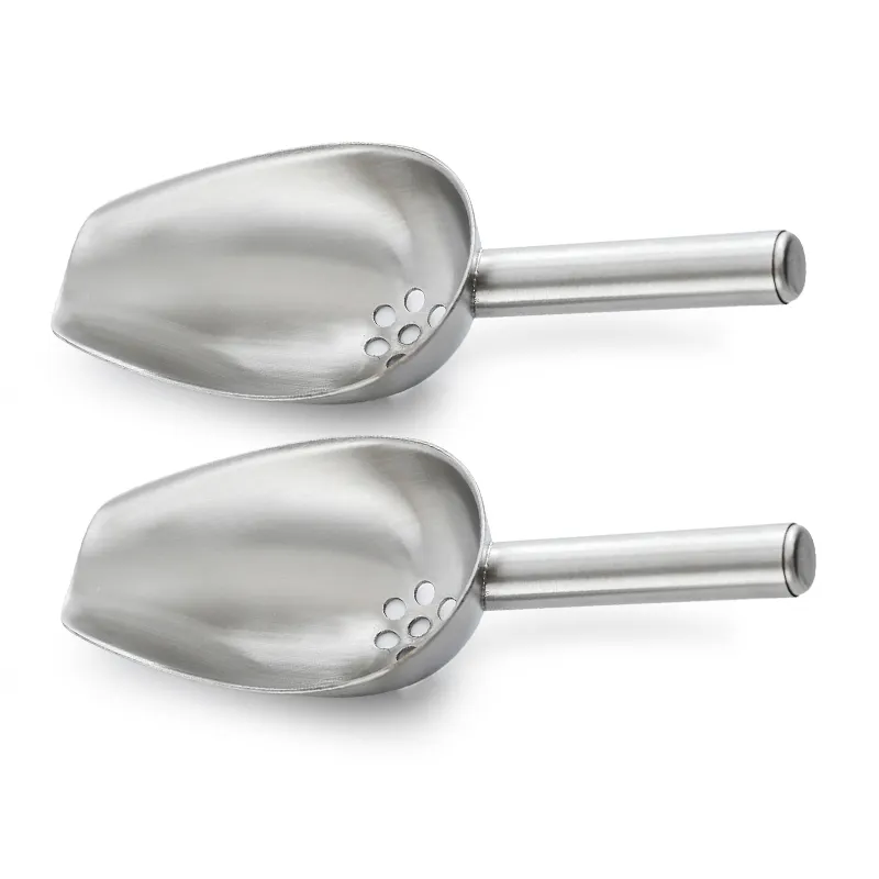 Stainless steel ice scooper porous colander Home bar and party ice scoop With Hole Stainless steel ice digging With Hole