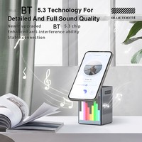Productos calientes Pixel Animation RGB Led 15W Multifunción 6 en 1 Cargador inalámbrico Soporte de carga rápida con altavoz Despertador