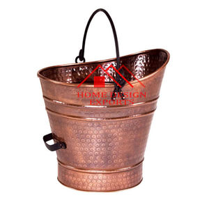 Best Seller Bucket & <b>Log</b> <b>Carrier</b> Copper Plated Rusted Finished Metal Iron Heavy Duty Ancient Coal Bucket Farmhouse Accessories - Product Image 1