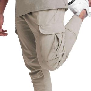 Custom Logo Sportswear Track <b>Trousers</b> with <b>Drawstring</b> Pockets Mid Waist Joggers for Men-Casual Cargo Pants with Logo Printing - Product Image 5