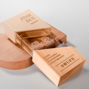 ถ้วยรางวัลไม้ที่กำหนดเองของที่ระลึกของพนักงานคริสตัลแกะสลักและเหรียญสำหรับการรับรู้ความสำเร็จ - Product Image 6