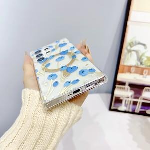 Pour <span class=keywords><strong>Samsung</strong></span> Galaxy S26 Ultra 5G Smartphone S25 FE S24 Plus Étui de téléphone portable transparent magnétique IMD à fleurs - Product Image 6