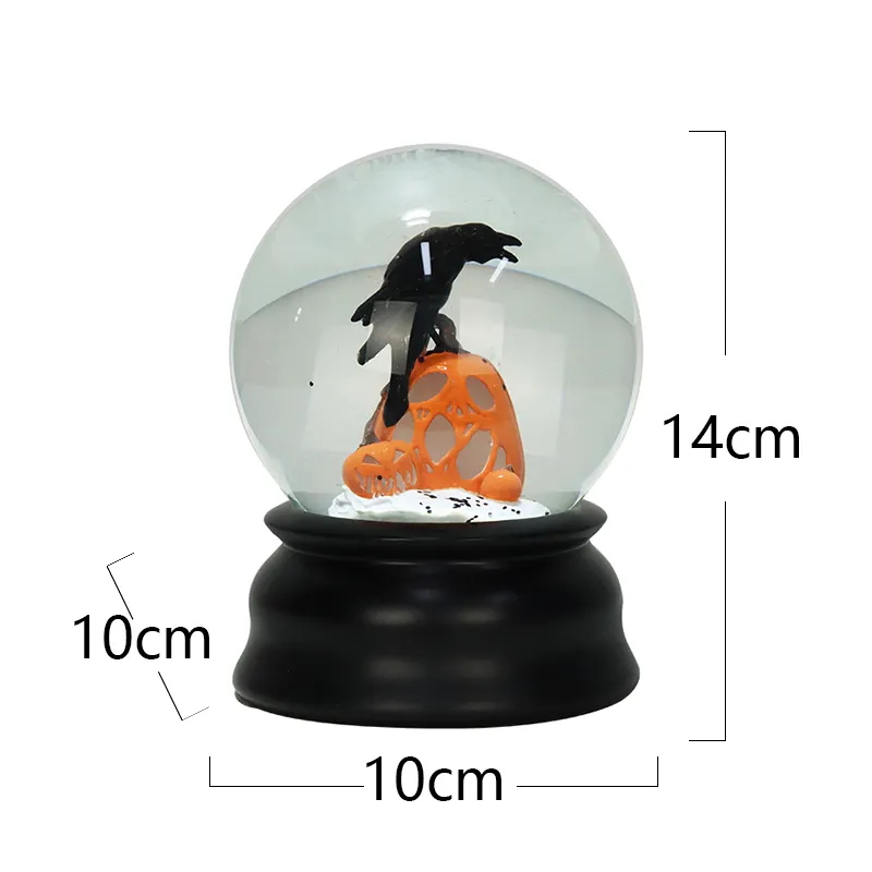 Fabricante Atacado Personalizado Snow Globe Presentes Artesanato Resina Estatueta Inserir Snow Globe Ornamentos em Halloween & Natal