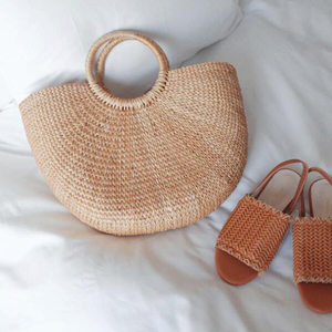 Tas Tangan Buatan Tangan Wanita, Tas Tangan Tote Rumput Laut Jerami - Product Image 5