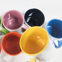 Mug en céramique bicolore 380 ml, intérieur bicolore, tasse à café avec poignée colorée, impression de logo personnalisée, vente en gros Topjlh