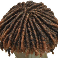 Nouveautés Perruque courte coupe pixie en fibres synthétiques de haute qualité, fabriquée à la machine, style afro torsadé naturel, fausses locks au crochet