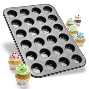 24 Moldes de Acero para Muffins Ø 4,5 cm Bandejas para Hornear Tartas y Muffins para Panaderías y Restaurantes - Product Image 1