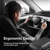 Volant de course officiel en cuir Nappa véritable, style sport, 3 branches, pièces de rechange automobiles pour Tesla Model Y Model 3