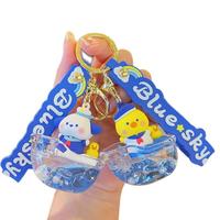 WSNBWYE Porte-clés liquide dauphin DIY Sublimation Anime 3D llaveros CHAVEIRO design professionnel porte-clés rempli de liquide